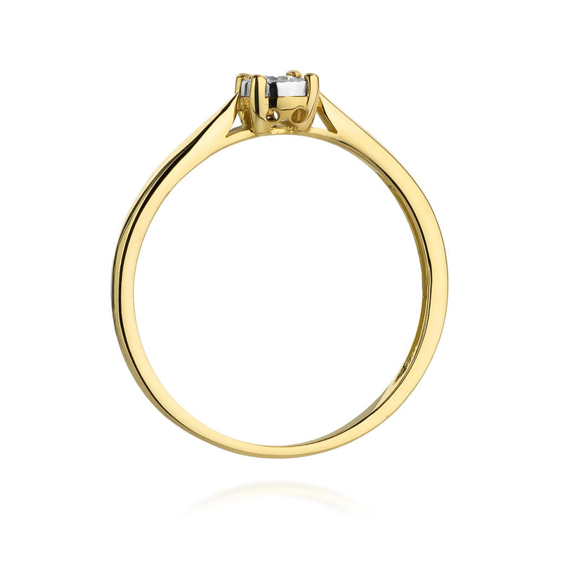 Inel Aur 9K cu Diamant Natural 0.08 ct, imaginea 3 din 8