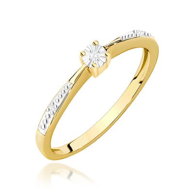 Inel Aur 9K cu Diamante Naturale 0.02 ct