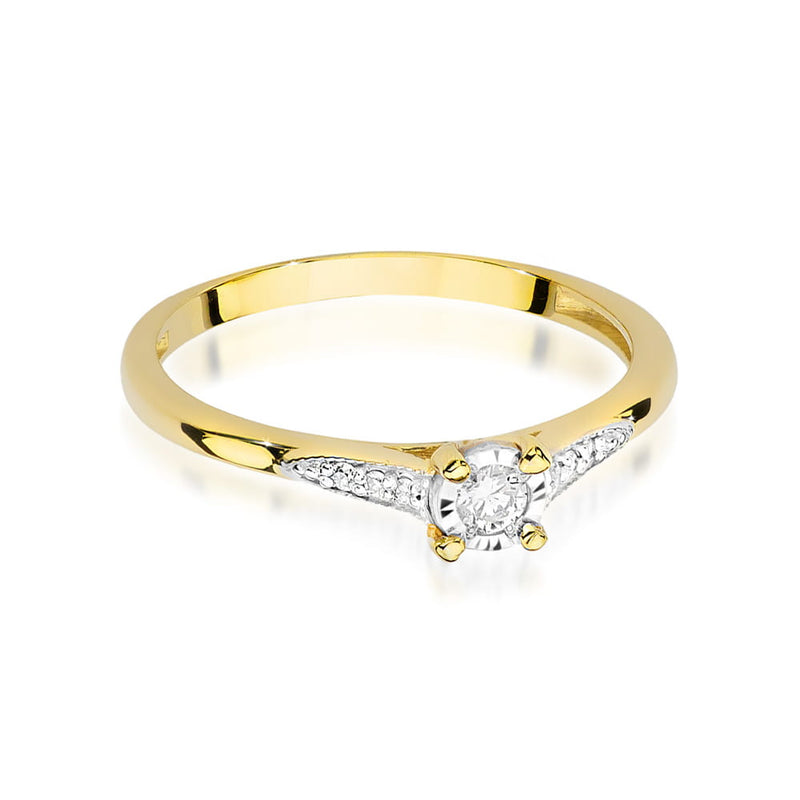 Inel Aur 9K cu Diamante Naturale 0.11 ct, imaginea 2 din 8