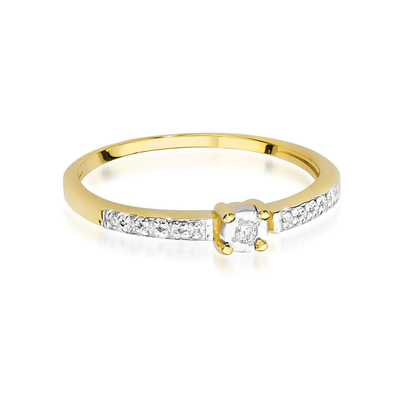 Inel Aur 9K cu Diamante Naturale 0.07 ct, imaginea 2 din 8