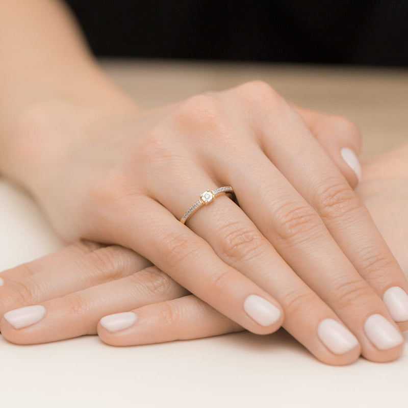 Inel Aur 9K cu Diamante Naturale 0.07 ct, imaginea 4 din 8