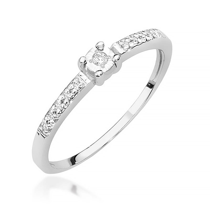 Inel Aur 9K cu Diamante Naturale 0.07 ct, imaginea 5 din 8