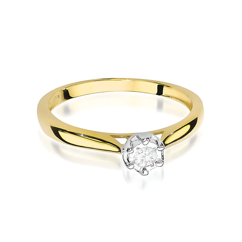 Inel Aur 9K cu Diamant Natural 0.08 ct, imaginea 2 din 8