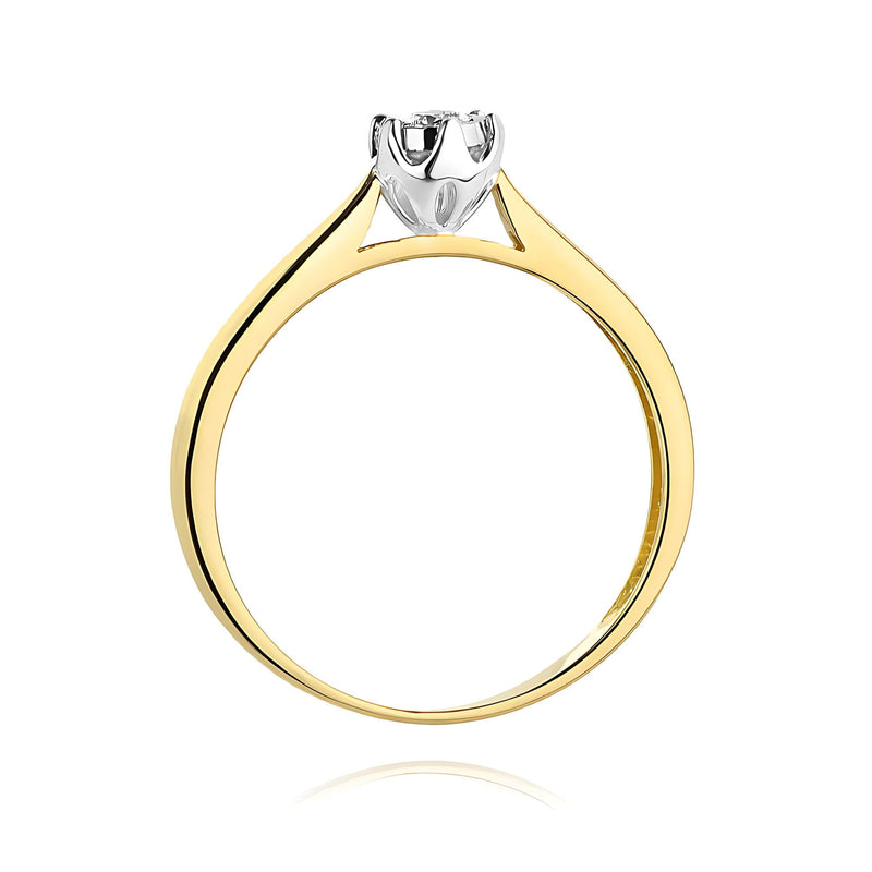 Inel Aur 9K cu Diamant Natural 0.08 ct, imaginea 3 din 8