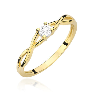 Inel Aur 9K cu Diamant Natural 0.03 ct