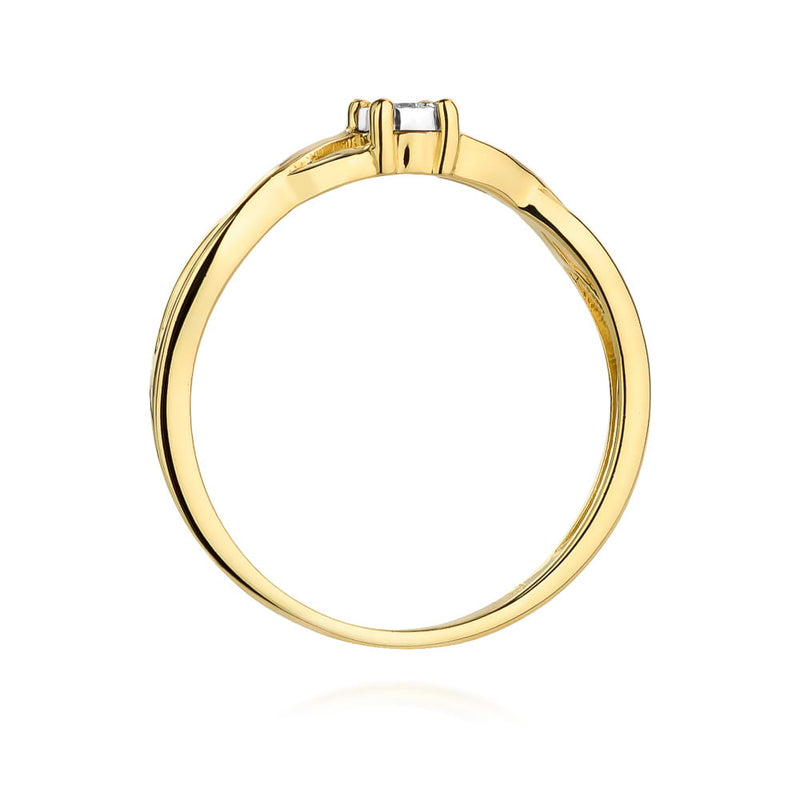 Inel Aur 9K cu Diamant Natural 0.03 ct, imaginea 3 din 8