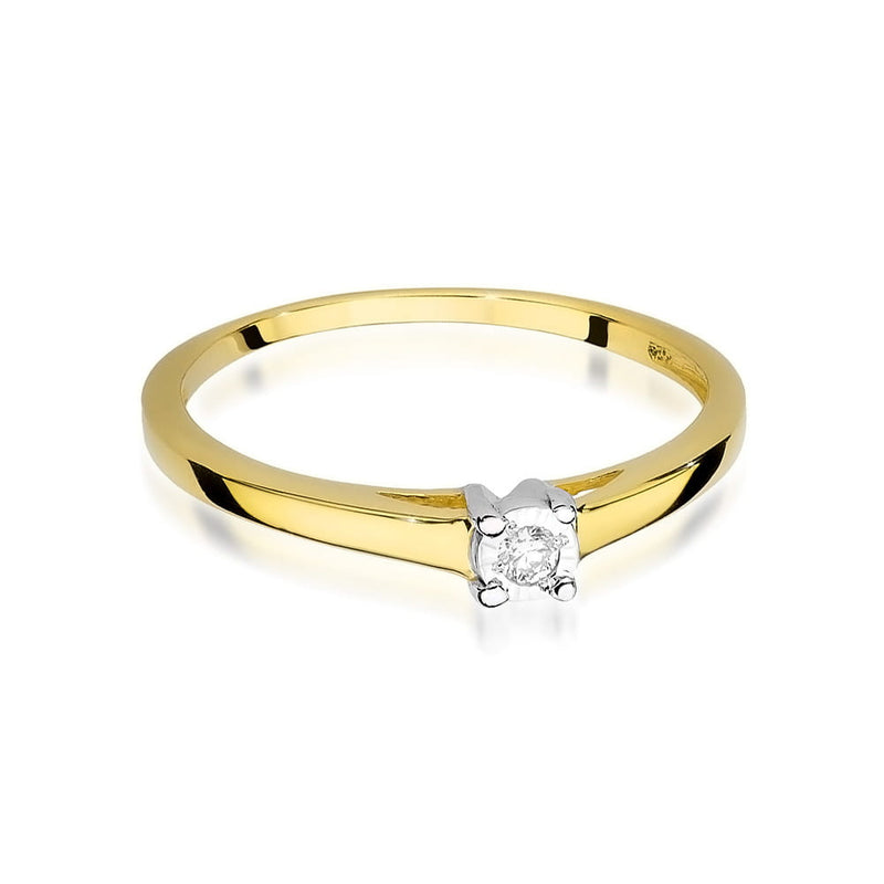 Inel Aur 9K cu Diamant Natural 0.03 ct, imaginea 2 din 8