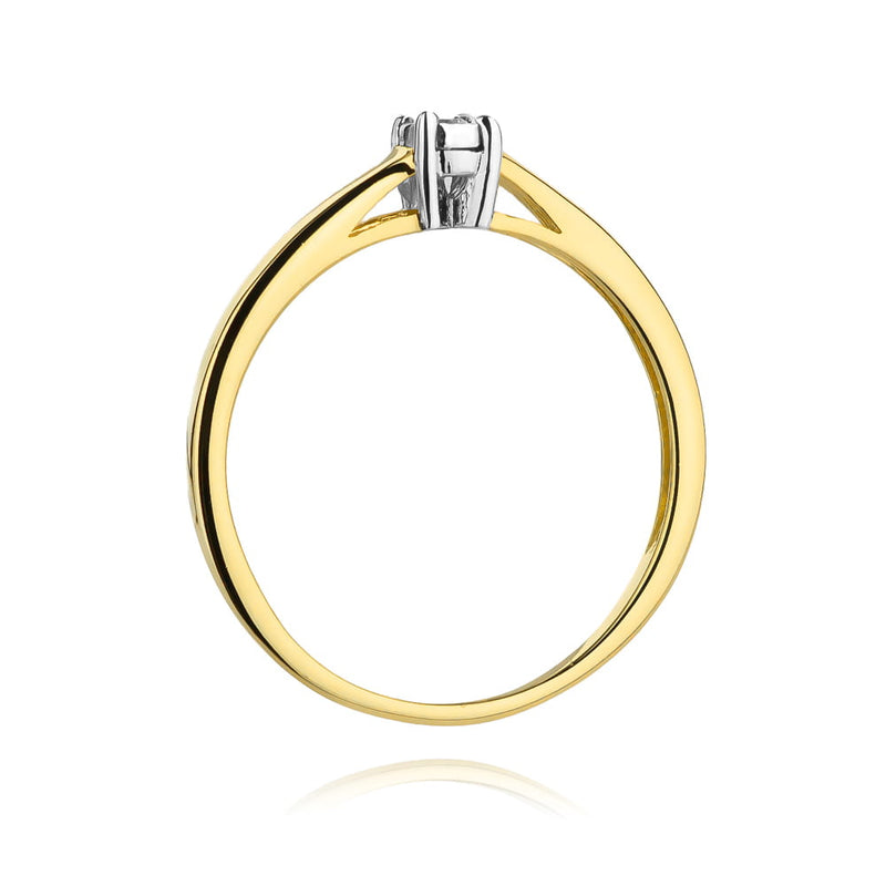 Inel Aur 9K cu Diamant Natural 0.03 ct, imaginea 3 din 8
