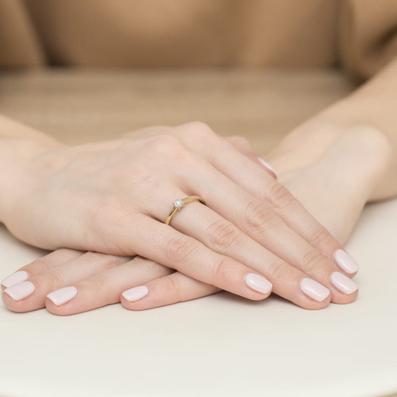 Inel Aur 9K cu Diamant Natural 0.03 ct, imaginea 4 din 8