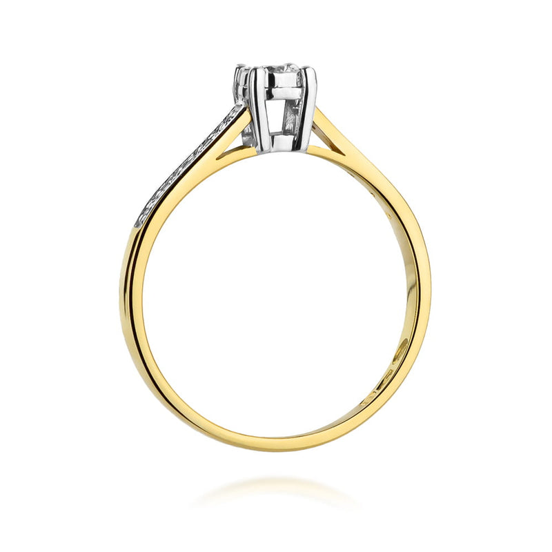 Inel Aur 9K cu Diamante Naturale 0.13 ct, imaginea 3 din 8