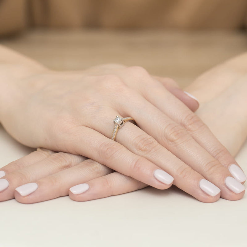 Inel Aur 9K cu Diamante Naturale 0.13 ct, imaginea 4 din 8