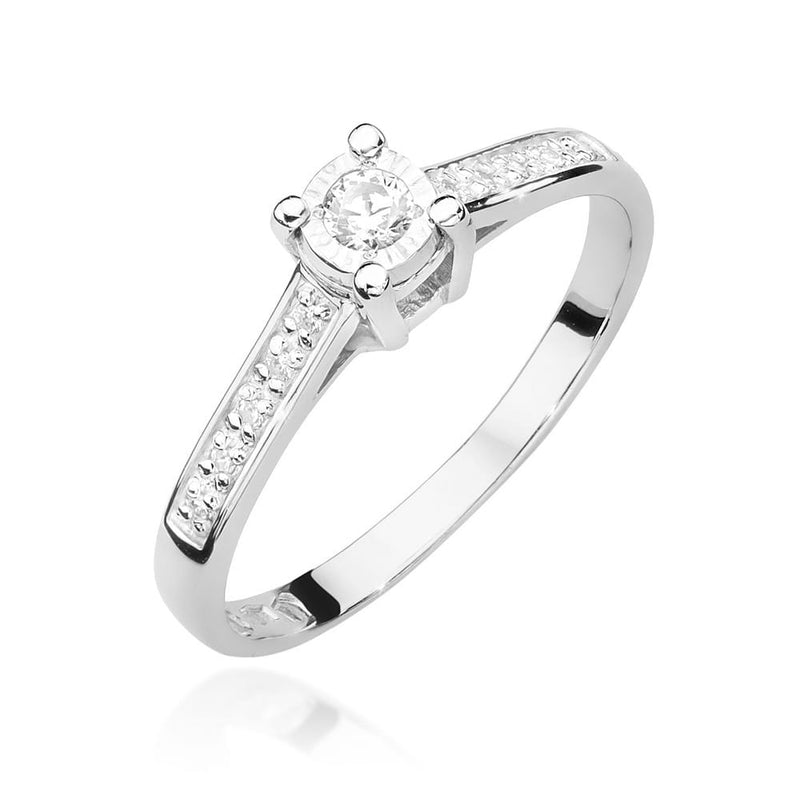 Inel Aur 9K cu Diamante Naturale 0.13 ct, imaginea 5 din 8