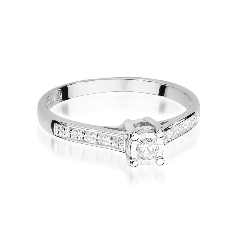 Inel Aur 9K cu Diamante Naturale 0.13 ct, imaginea 6 din 8