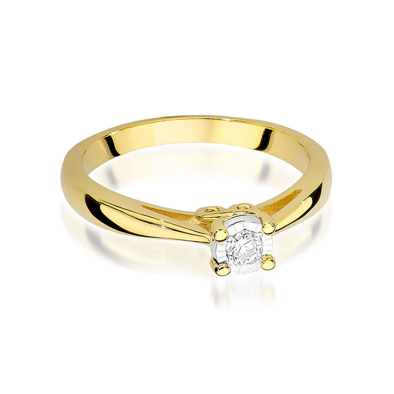 Inel Aur 9K cu Diamant Natural 0.08 ct, imaginea 2 din 8