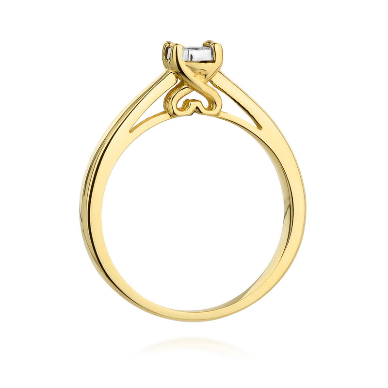 Inel Aur 9K cu Diamant Natural 0.08 ct, imaginea 3 din 8