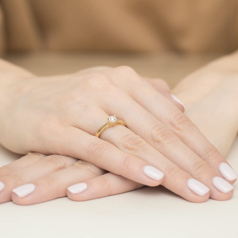 Inel Aur 9K cu Diamant Natural 0.08 ct, imaginea 4 din 8
