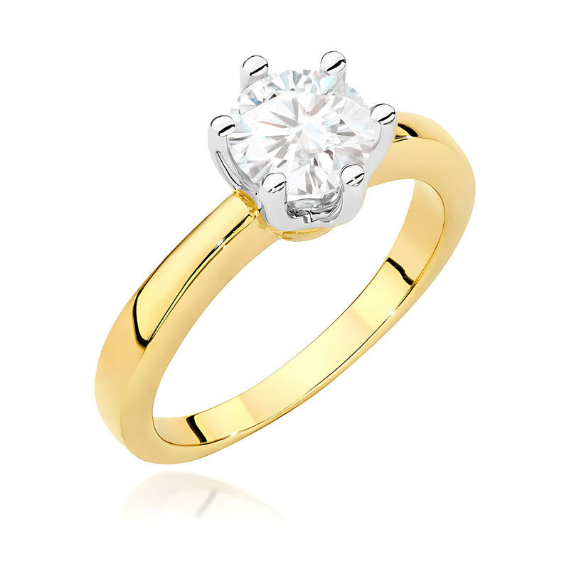 Inel Aur 9K cu Diamant Natural 1.00 ct — Aur galben