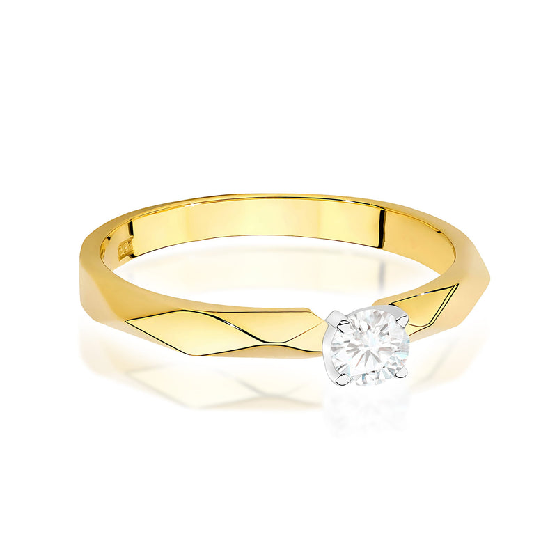 Inel Aur 9K cu Diamant Natural 0.10 ct, imaginea 2 din 8