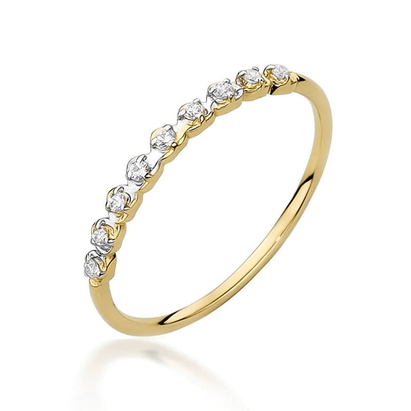 Inel Aur 9K cu Diamante Naturale 0.05 ct — Aur galben