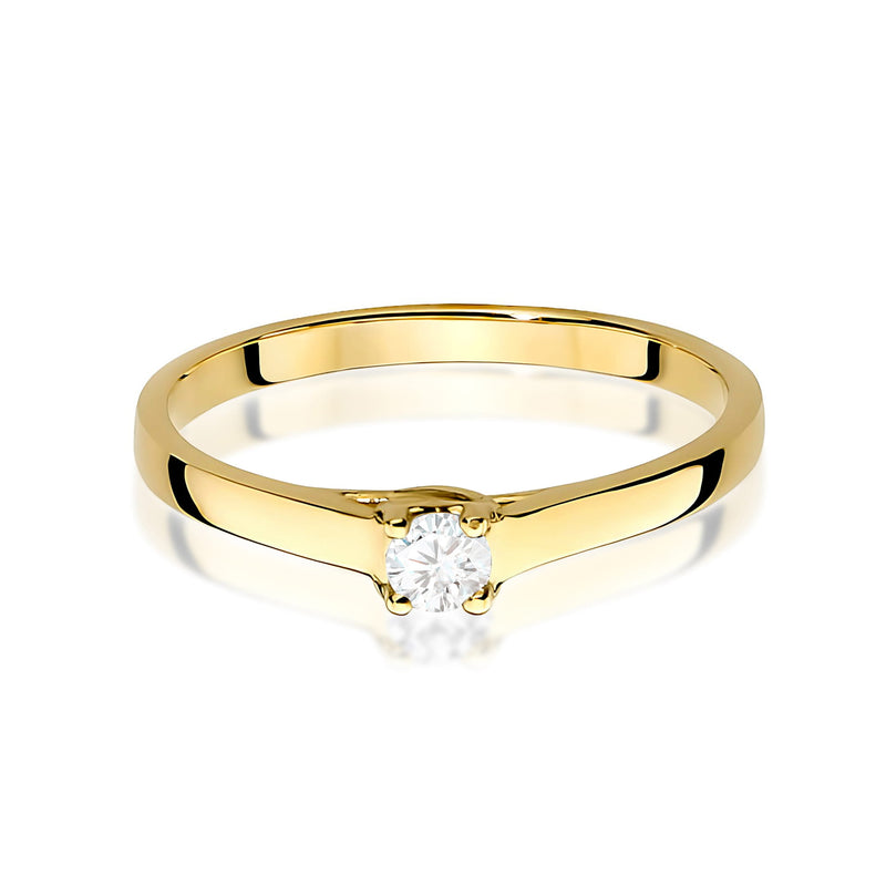 Inel Aur 9K cu Diamant Natural 0.12 ct, imaginea 2 din 8