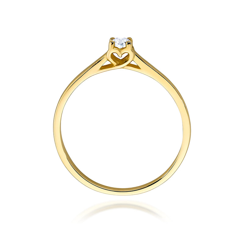 Inel Aur 9K cu Diamant Natural 0.12 ct, imaginea 3 din 8