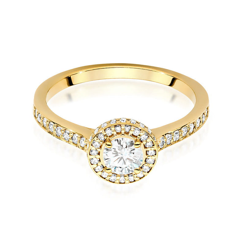 Inel Aur 9K cu Diamante Naturale 0.74 ct, imaginea 2 din 5