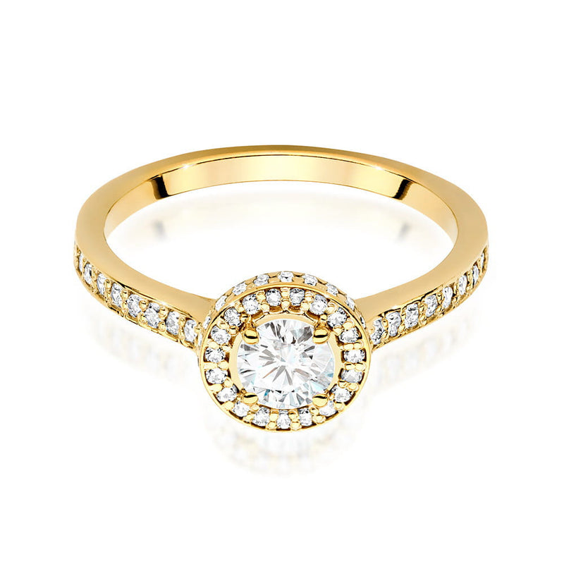 Inel Aur 9K cu Diamante Naturale 0.87 ct, imaginea 2 din 5