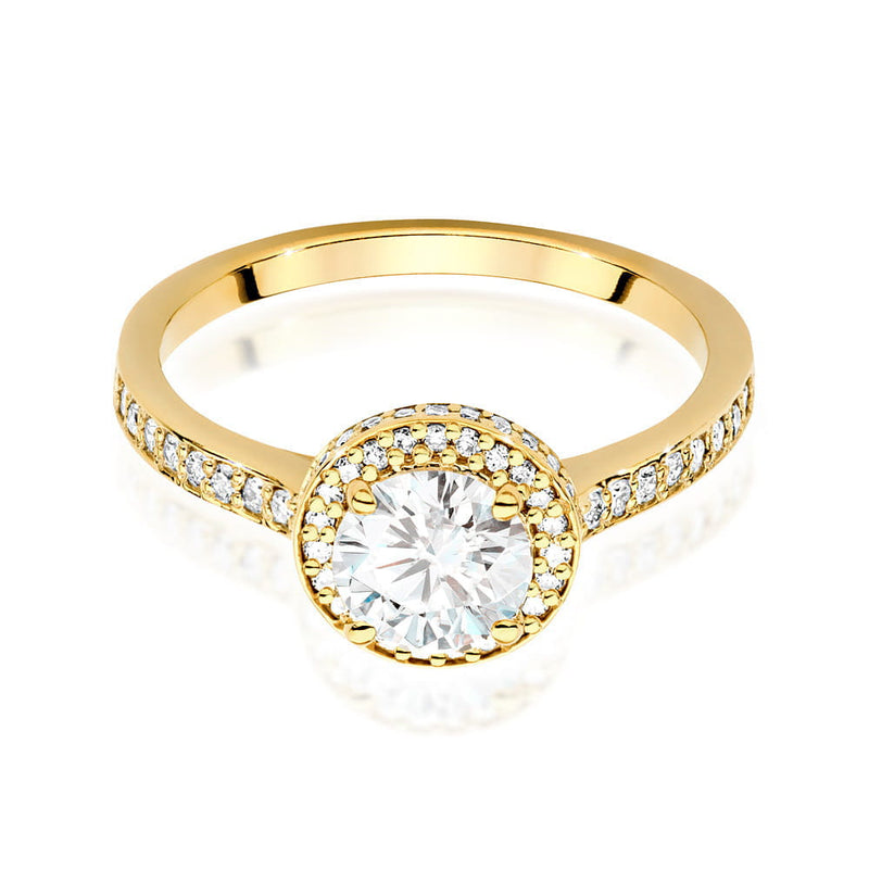 Inel Aur 9K cu Diamante Naturale 1.08 ct, imaginea 2 din 5