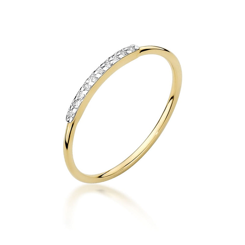 Inel Aur 9K cu Diamante Naturale 0.05 ct — Aur galben