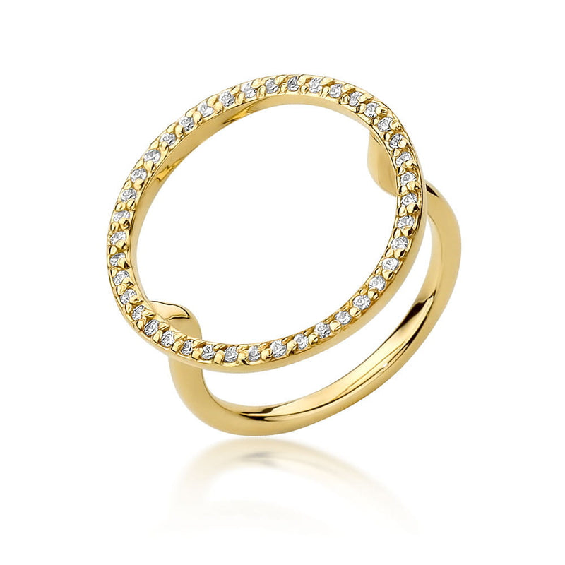 Inel Aur 9K cu Diamante Naturale 0.20 ct — Aur galben