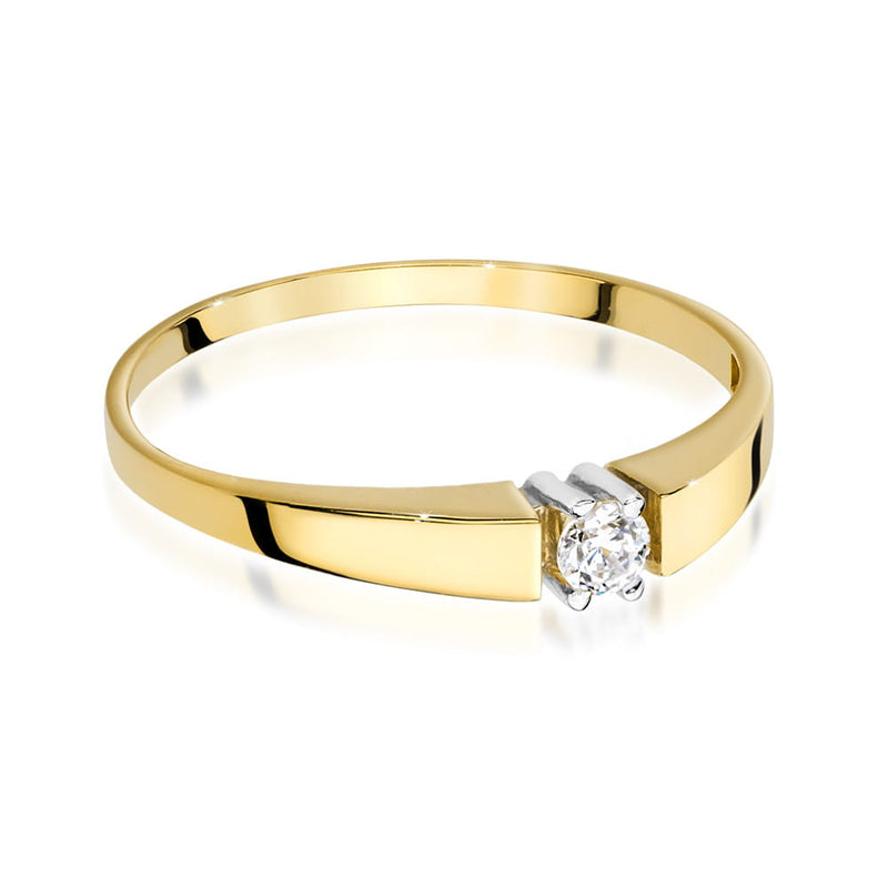 Inel Aur 9K cu Diamant Natural 0.08 ct, imaginea 2 din 6