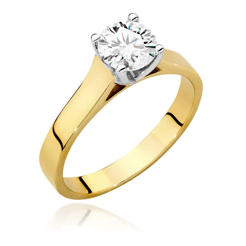 Inel Aur 9K cu Diamant Natural 1.00 ct — Aur galben