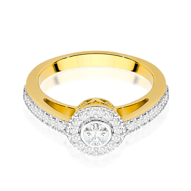 Inel Aur 9K cu Diamante Naturale 0.38 ct, imaginea 2 din 8