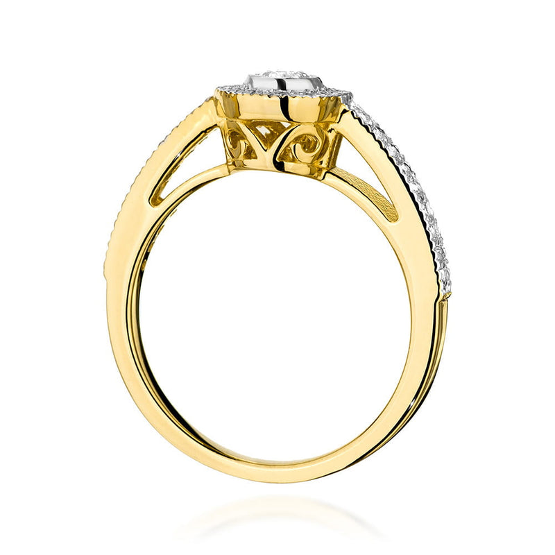 Inel Aur 9K cu Diamante Naturale 0.38 ct, imaginea 3 din 8