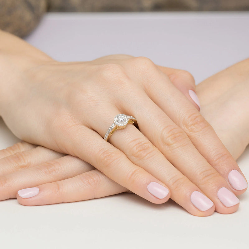 Inel Aur 9K cu Diamante Naturale 0.38 ct, imaginea 4 din 8