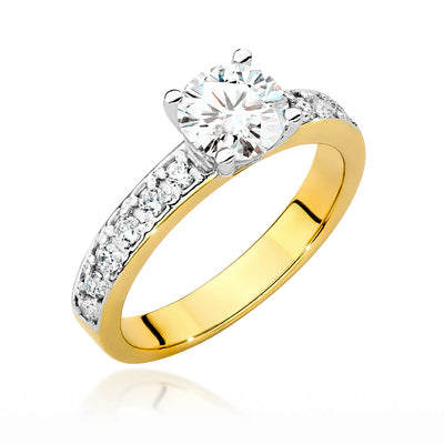 Inel Aur 9K cu Diamante Naturale 1.24 ct