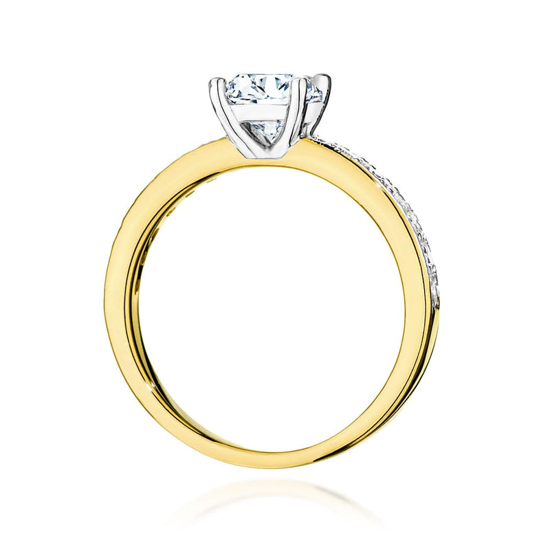 Inel Aur 9K cu Diamante Naturale 1.24 ct, imaginea 3 din 6