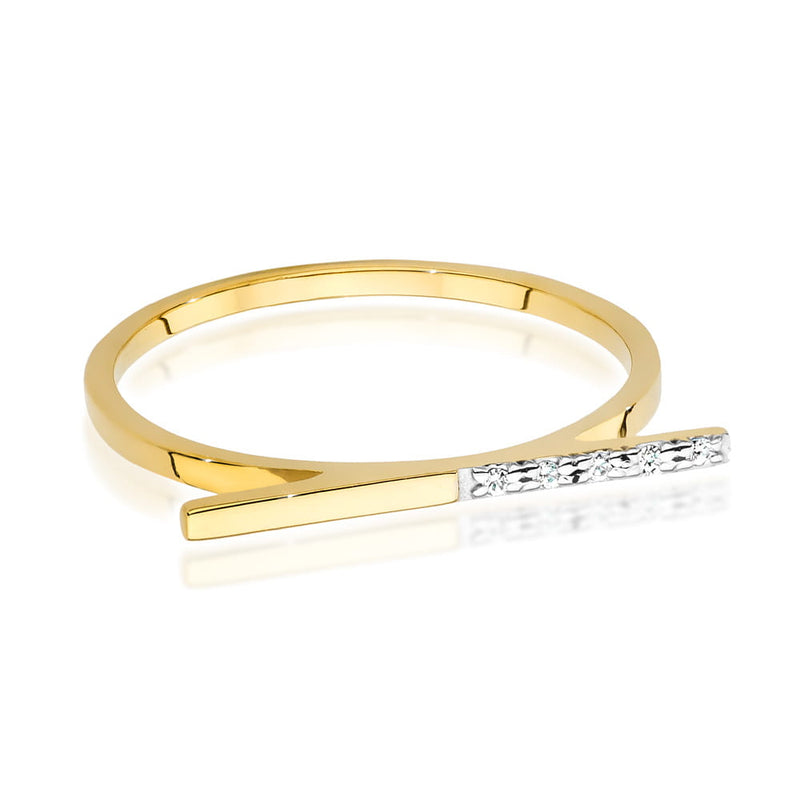 Inel Aur 9K cu Diamante Naturale 0.03 ct, imaginea 2 din 6