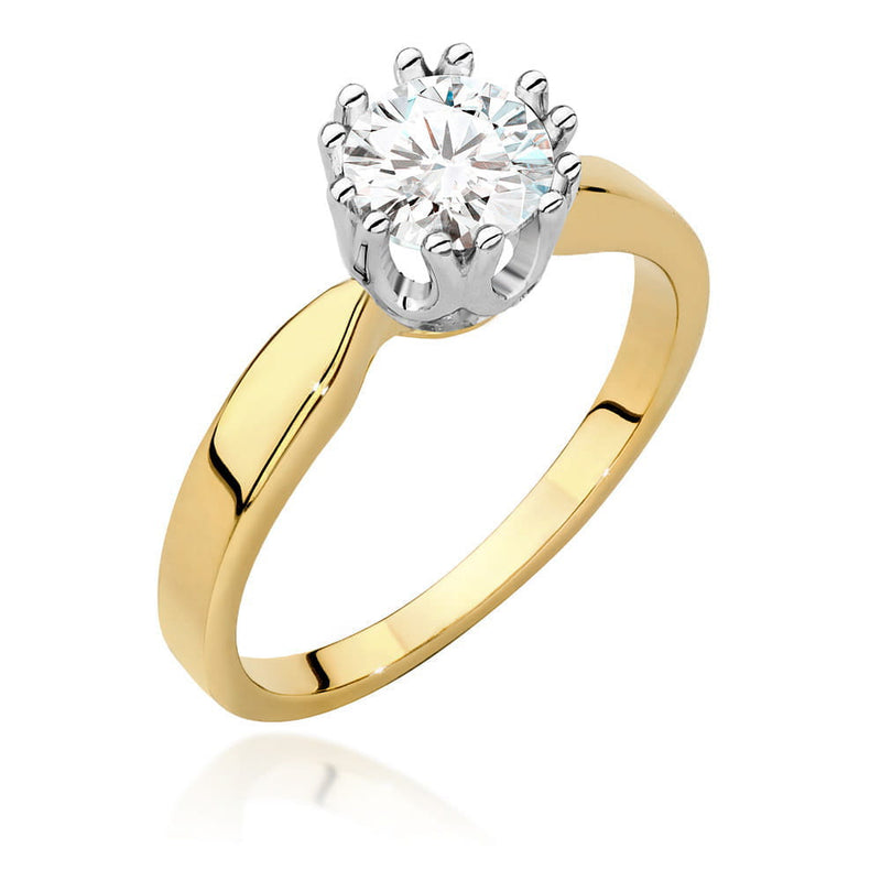 Inel Aur 9K cu Diamant Natural 0.70 ct — Aur galben