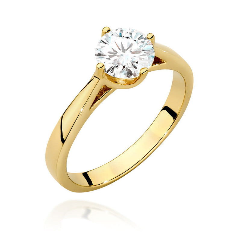 Inel Aur 9K cu Diamant Natural 1.00 ct — Aur galben