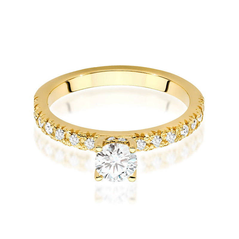 Inel Aur 9K cu Diamante Naturale 0.64 ct, imaginea 2 din 6