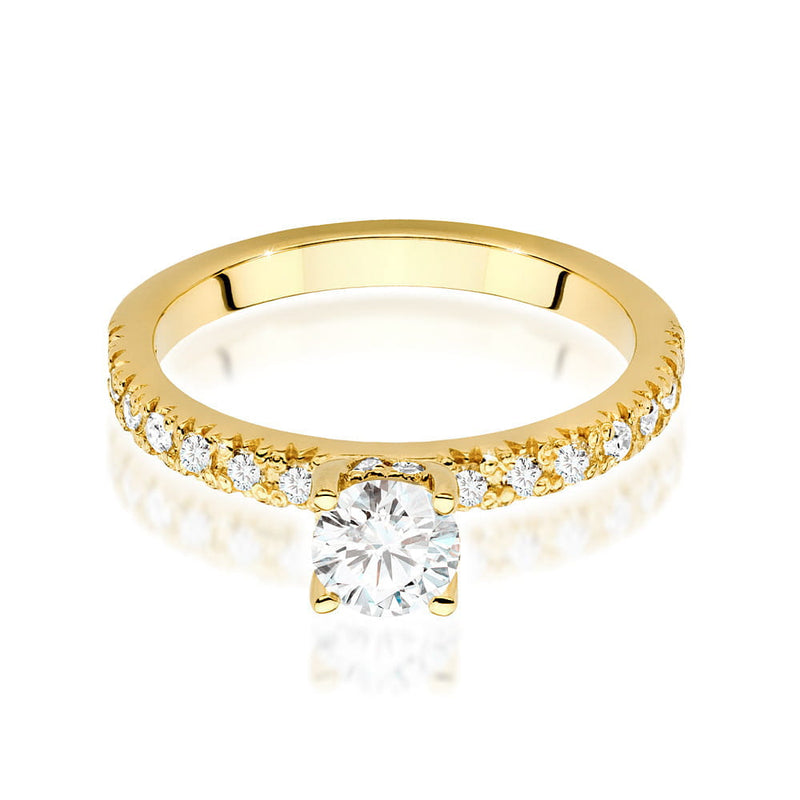 Inel Aur 9K cu Diamante Naturale 0.74 ct, imaginea 2 din 6