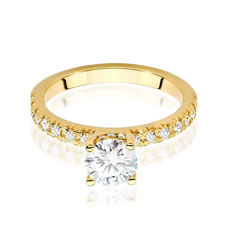 Inel Aur 9K cu Diamante Naturale 0.96 ct, imaginea 2 din 6