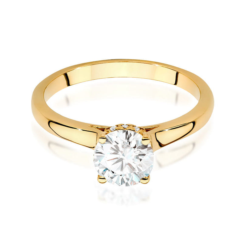 Inel Aur 9K cu Diamante Naturale 1.07 ct, imaginea 2 din 6