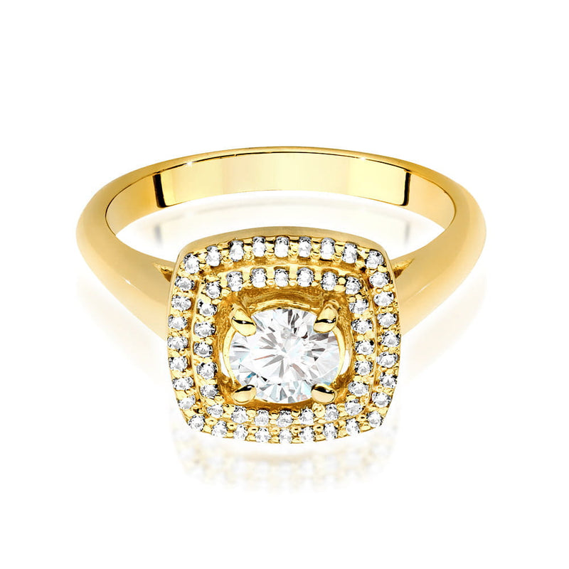 Inel Aur 9K cu Diamante Naturale 0.78 ct, imaginea 2 din 6