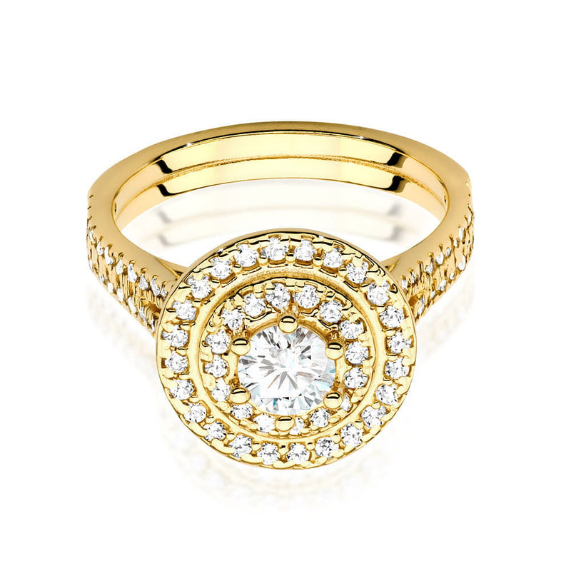 Inel Aur 9K cu Diamante Naturale 1.01 ct, imaginea 2 din 6