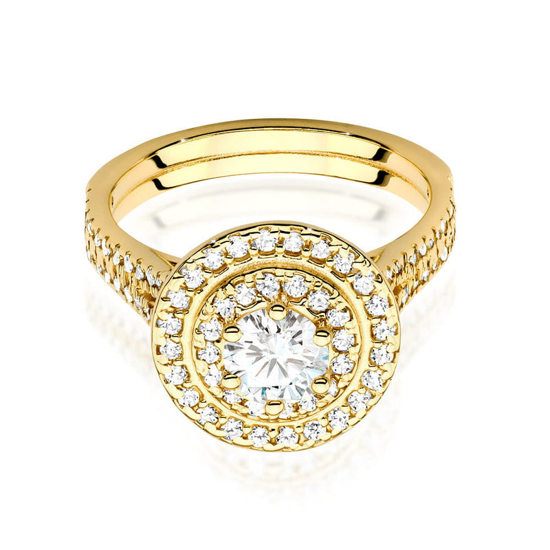 Inel Aur 9K cu Diamante Naturale 1.11 ct, imaginea 2 din 7