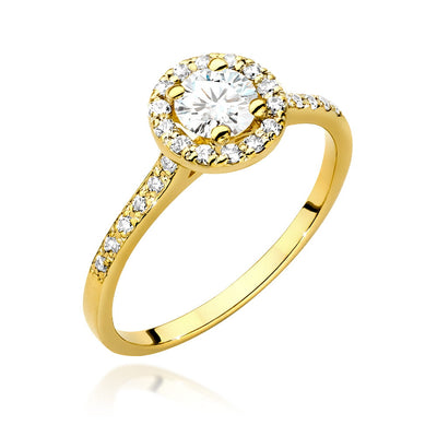 Inel Aur 9K cu Diamante Naturale 0.74 ct