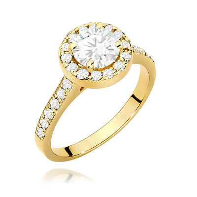 Inel Aur 9K cu Diamante Naturale 1.08 ct