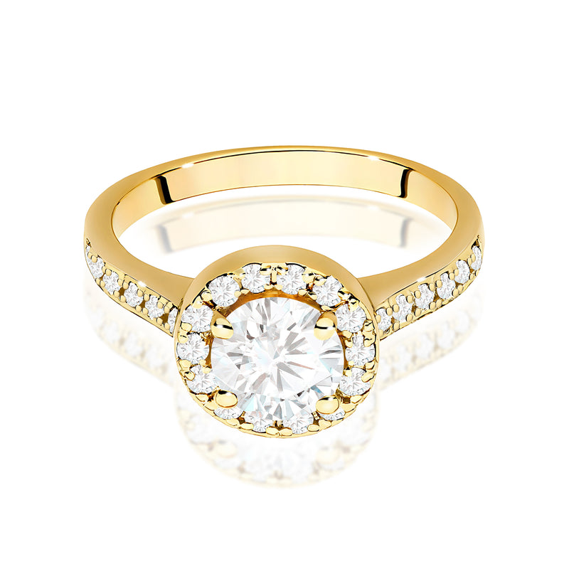 Inel Aur 9K cu Diamante Naturale 1.08 ct, imaginea 2 din 8